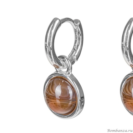 Серьги Fiore Luna, COFFE AGATE